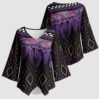 Aotearoa Maori Ngati Porou Iwi Kimono Sleeve Blouse Korowai Tukutuku Kaokao Motifs