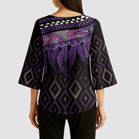 Aotearoa Maori Ngati Porou Iwi Kimono Sleeve Blouse Korowai Tukutuku Kaokao Motifs