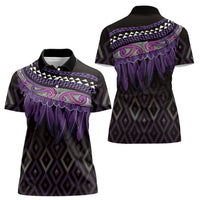 Aotearoa Maori Ngati Porou Iwi Women Polo Shirt Korowai Tukutuku Kaokao Motifs