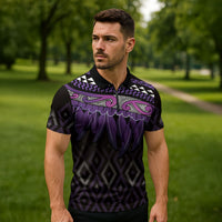 Aotearoa Maori Ngati Porou Iwi Zipper Polo Shirt Korowai Tukutuku Kaokao Motifs