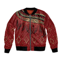 Aotearoa Maori Waikato Tainui Iwi Bomber Jacket Korowai Tukutuku Kaokao Motifs