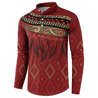 Aotearoa Maori Waikato Tainui Iwi Button Sweatshirt Korowai Tukutuku Kaokao Motifs