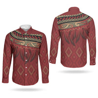 Aotearoa Maori Waikato Tainui Iwi Couples Matching Puletasi and Long Sleeve Button Shirt Korowai Tukutuku Kaokao Motifs