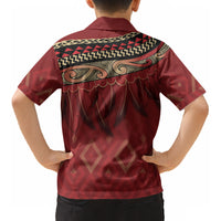 Aotearoa Maori Waikato Tainui Iwi Kid Hawaiian Shirt Korowai Tukutuku Kaokao Motifs