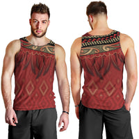 Aotearoa Maori Waikato Tainui Iwi Men Tank Top Korowai Tukutuku Kaokao Motifs