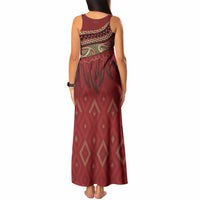 Aotearoa Maori Waikato Tainui Iwi Tank Maxi Dress Korowai Tukutuku Kaokao Motifs