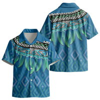 Aotearoa Maori Ngati Kahungunu Iwi Paua Blue Kid Hawaiian Shirt Korowai Tukutuku Kaokao Motifs