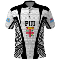 Personalised Fiji Rugby Polo Shirt 2023 World Cup History Makers - White Ver LT7 White - Polynesian Pride