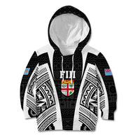 Personalised Fiji Rugby Kid Hoodie 2023 World Cup History Makers - Black Ver LT7 Hoodie Black - Polynesian Pride