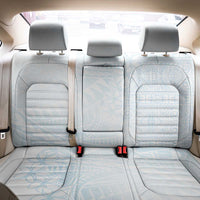 White Sunday Back Car Seat Cover Plumeria Tatau Mix Tapa