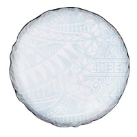 White Sunday Spare Tire Cover Plumeria Tatau Mix Tapa