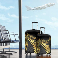 Polynesia Luggage Cover Black & Gold Fancy Plumeria LT7 - Polynesian Pride