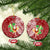 Hawaii Christmas Mele Kalikimaka Ceramic Ornament Santa Claus LT7 Circle Red - Polynesian Pride