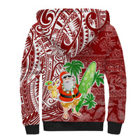 Hawaii Christmas Mele Kalikimaka Sherpa Hoodie Santa Claus LT7 - Polynesian Pride