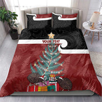 Personalised New Zealand Maori Christmas Bedding Set Xmas Fern Mix Kowhawhai