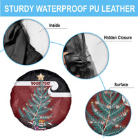 Personalised New Zealand Maori Christmas Spare Tire Cover Xmas Fern Mix Kowhawhai