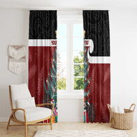 Personalised New Zealand Maori Christmas Window Curtain Xmas Fern Mix Kowhawhai