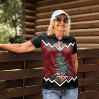 Personalised New Zealand Christmas Women Polo Shirt Xmas Fern and Kiwi Birds