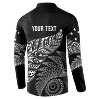 Aotearoa Personalized Lawn Bowls Maori Button Sweatshirt New Zealand Black Tribal Silver Fern - Polynesian Pride