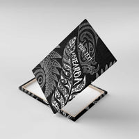 Aotearoa Personalized Lawn Bowls Maori Canvas Wall Art New Zealand Black Tribal Silver Fern - Polynesian Pride