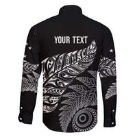 Aotearoa Personalized Lawn Bowls Maori Family Matching Long Sleeve Bodycon Dress and Hawaiian Shirt New Zealand Black Tribal Silver Fern - Polynesian Pride