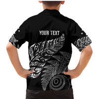 Aotearoa Personalized Lawn Bowls Maori Family Matching Mermaid Dress and Hawaiian Shirt New Zealand Black Tribal Silver Fern - Polynesian Pride