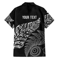 Aotearoa Personalized Lawn Bowls Maori Family Matching Short Sleeve Bodycon Dress and Hawaiian Shirt New Zealand Black Tribal Silver Fern LT7 - Polynesian Pride