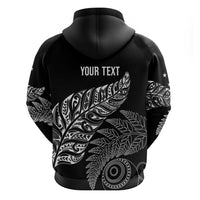 Aotearoa Personalized Lawn Bowls Maori Hoodie New Zealand Black Tribal Silver Fern - Polynesian Pride