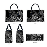 Aotearoa Personalized Lawn Bowls Maori Leather Bag New Zealand Black Tribal Silver Fern - Polynesian Pride