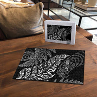 Aotearoa Personalized Lawn Bowls Maori Puzzle New Zealand Black Tribal Silver Fern - Polynesian Pride