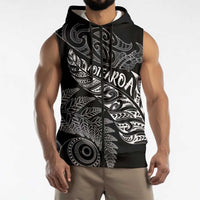 Aotearoa Personalized Lawn Bowls Maori Sleeveless Zip Hoodie New Zealand Black Tribal Silver Fern LT7