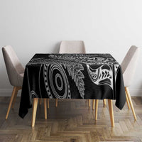 Aotearoa Personalized Lawn Bowls Maori Tablecloth New Zealand Black Tribal Silver Fern - Polynesian Pride