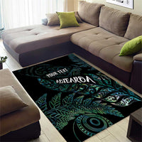 Aotearoa Personalized Lawn Bowls Maori Area Rug New Zealand Paua Shell Tribal Silver Fern - Polynesian Pride