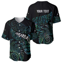 Aotearoa Personalized Lawn Bowls Maori Baseball Jersey New Zealand Paua Shell Tribal Silver Fern - Polynesian Pride