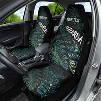 Aotearoa Personalized Lawn Bowls Maori Car Seat Cover New Zealand Paua Shell Tribal Silver Fern - Polynesian Pride