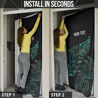 Aotearoa Personalized Lawn Bowls Maori Door Cover New Zealand Paua Shell Tribal Silver Fern - Polynesian Pride