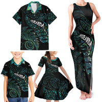 Aotearoa Personalized Lawn Bowls Maori Family Matching Tank Maxi Dress and Hawaiian Shirt New Zealand Paua Shell Tribal Silver Fern - Polynesian Pride