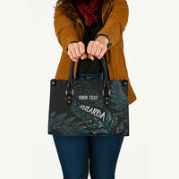 Aotearoa Personalized Lawn Bowls Maori Leather Bag New Zealand Paua Shell Tribal Silver Fern - Polynesian Pride