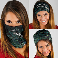 Aotearoa Personalized Lawn Bowls Maori Neck Gaiter New Zealand Paua Shell Tribal Silver Fern - Polynesian Pride