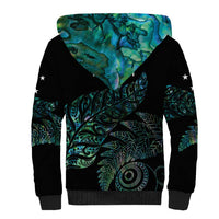 Aotearoa Personalized Lawn Bowls Maori Sherpa Hoodie New Zealand Paua Shell Tribal Silver Fern - Polynesian Pride