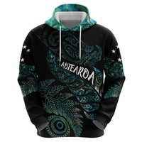 Aotearoa Personalized Lawn Bowls Maori Zip Hoodie New Zealand Paua Shell Tribal Silver Fern - Polynesian Pride