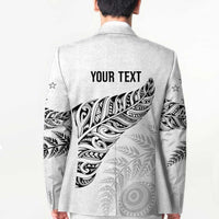 Aotearoa Personalized Lawn Bowls Maori Blazer New Zealand White Tribal Silver Fern - Polynesian Pride