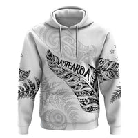 Aotearoa Personalized Lawn Bowls Maori Hoodie New Zealand White Tribal Silver Fern - Polynesian Pride
