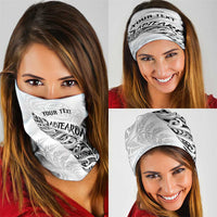 Aotearoa Personalized Lawn Bowls Maori Neck Gaiter New Zealand White Tribal Silver Fern - Polynesian Pride