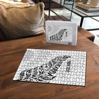 Aotearoa Personalized Lawn Bowls Maori Puzzle New Zealand White Tribal Silver Fern - Polynesian Pride