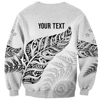 Aotearoa Personalized Lawn Bowls Maori Sweatshirt New Zealand White Tribal Silver Fern - Polynesian Pride