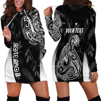 Personalised Maori Waitangi Hoodie Dress New Zealand Silver Fern Mix Kowhai Flowers LT7 - Polynesian Pride