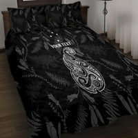 Personalised Maori Waitangi Quilt Bed Set New Zealand Silver Fern Mix Kowhai Flowers LT7 - Polynesian Pride