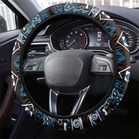 Taniko Motifs Aotearoa Steering Wheel Cover Waitangi Kowhaiwhai Kiwi - Blue LT7 - Polynesian Pride