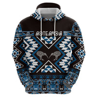Personalised Taniko Motifs Aotearoa Zip Hoodie Waitangi Kowhaiwhai Kiwi - Blue LT7 - Polynesian Pride